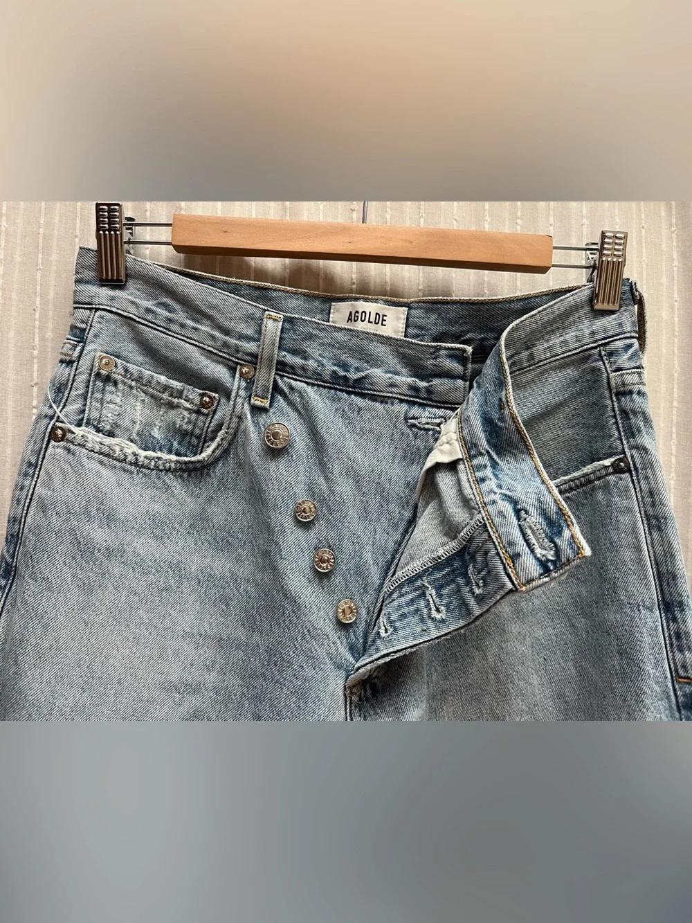 Agolde Light Blue Relaxed Straight Jeans size 26